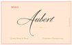 Label for Aubert Wines