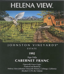 Wine Label for Helena View Johnston Vineyards