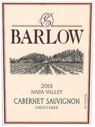 Wine Label for Barlow Vineyards