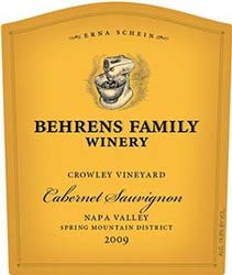 Wine Label for Behrens Family Winery