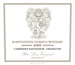 Wine Label for Kapcsandy Family Winery
