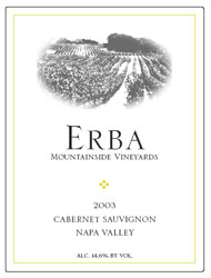 Wine Label for Erba Mountainside Vineyards