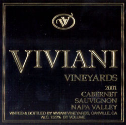 Wine Label for Viviani Vineyards