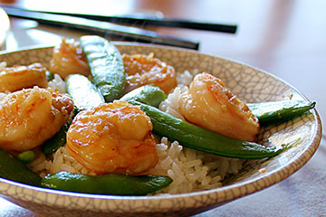 Velvet Shrimp with Sugar Snap Peas